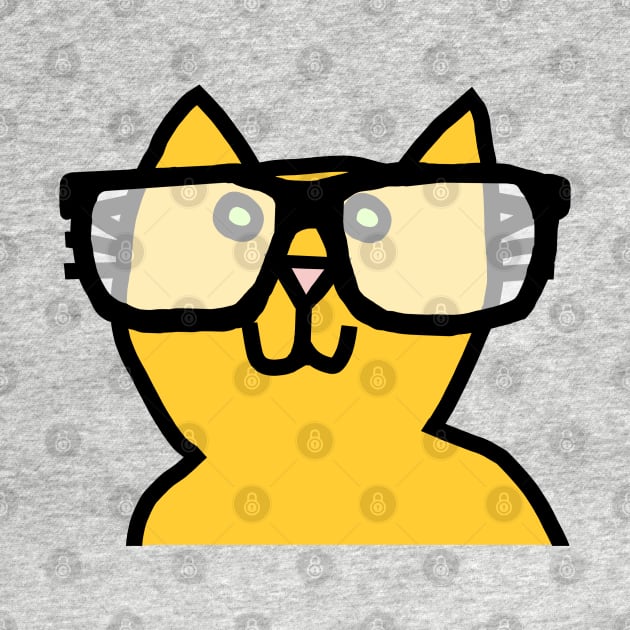 Cat in Glasses by ellenhenryart